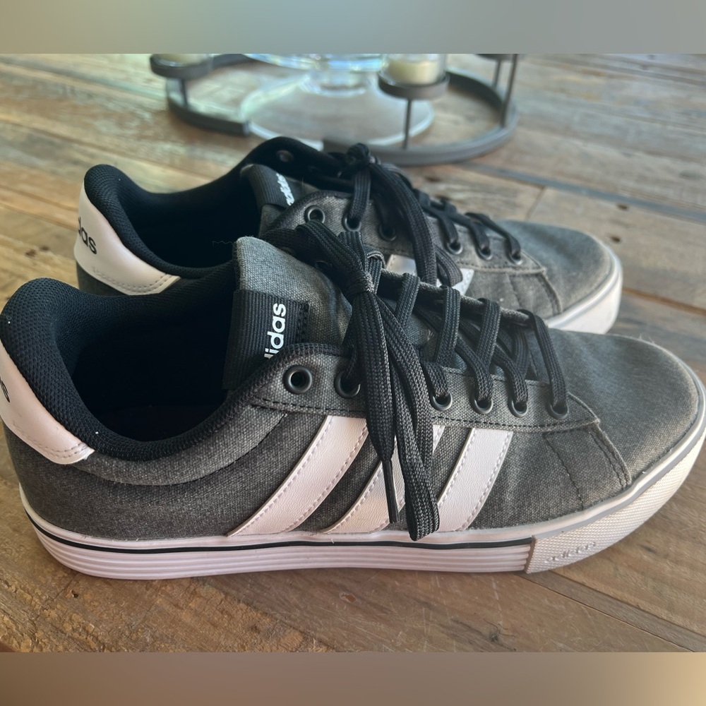 Adidas Men's Gray and White Sneakers